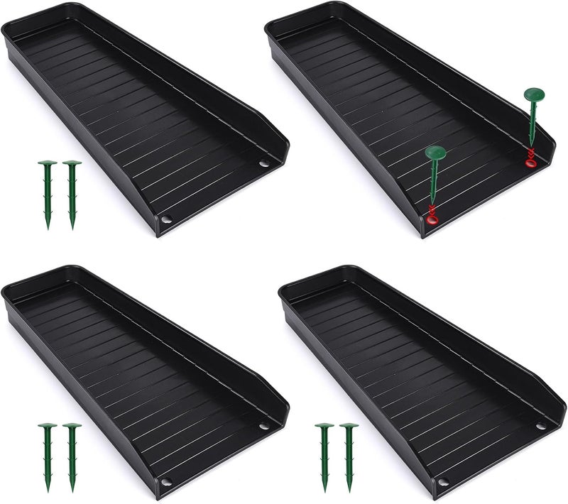 Creative.C 4 Pack Gutter Downspout Extensions,Rain Gutter Downspout Splash Block,Downspout Diverter,Down Spout Drain Extension,Gutter Splash Prevention Device for Cement Floor Lawn Ground (Black) - Image 1